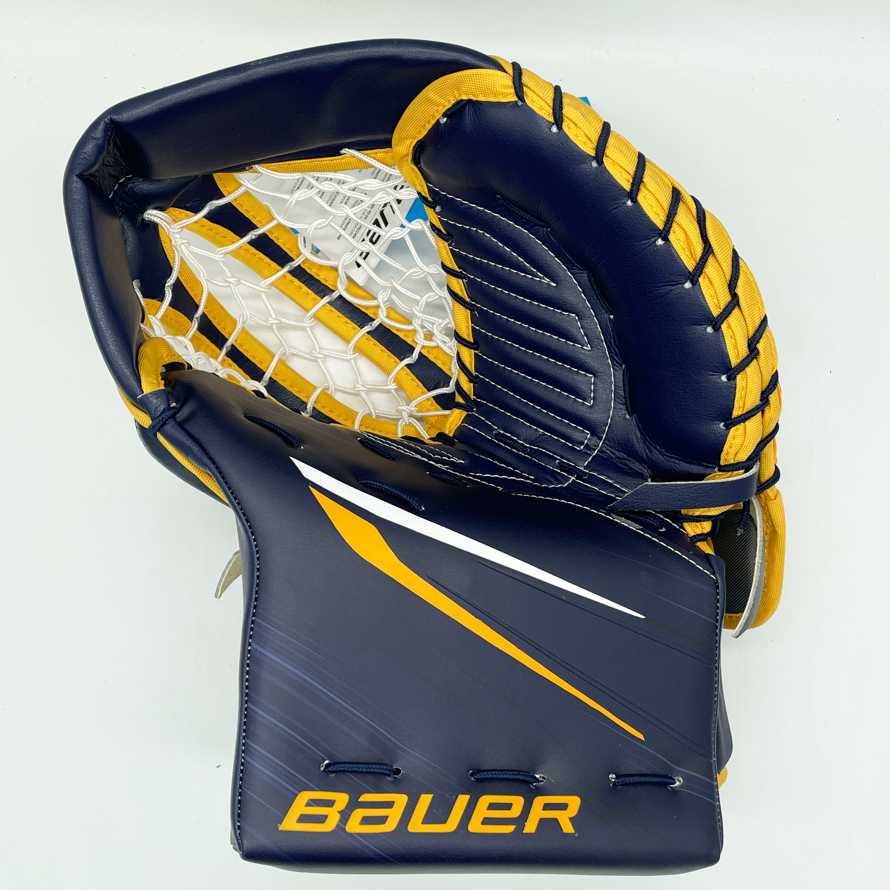 Bauer Vapor Hyperlite 2 - Ensemble de gants de gardien Pro Stock neufs (bleu marine/jaune)